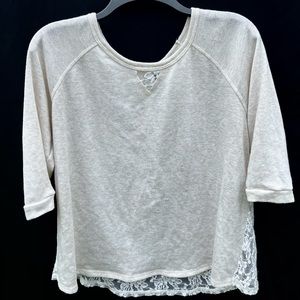 White floral lace shirt